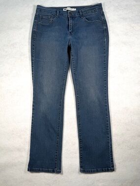 Levi's Women 505 Mid Rise Straight Leg Size 8 31x28 Dark Wash Read Description